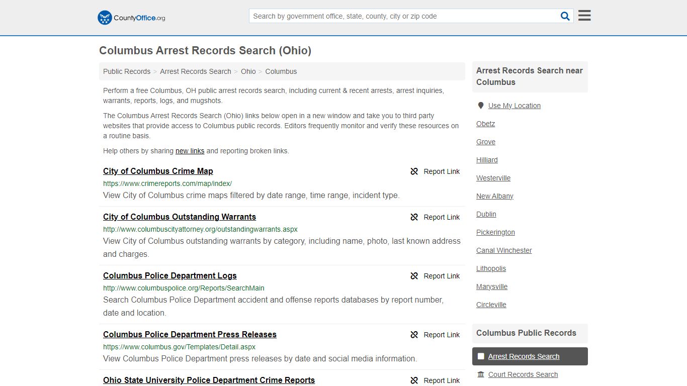 Arrest Records Search - Columbus, OH (Arrests & Mugshots) - County Office