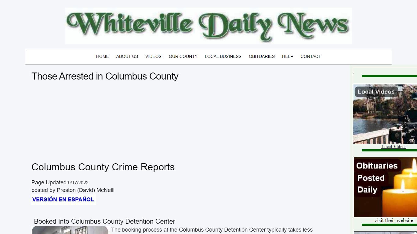 Just Arrested, Columbus County News Crimes Gallery, Columbus County ...